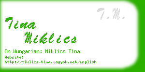 tina miklics business card